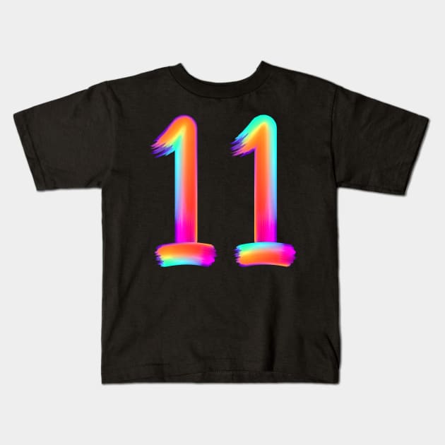 brushed 11 Kids T-Shirt by MplusC